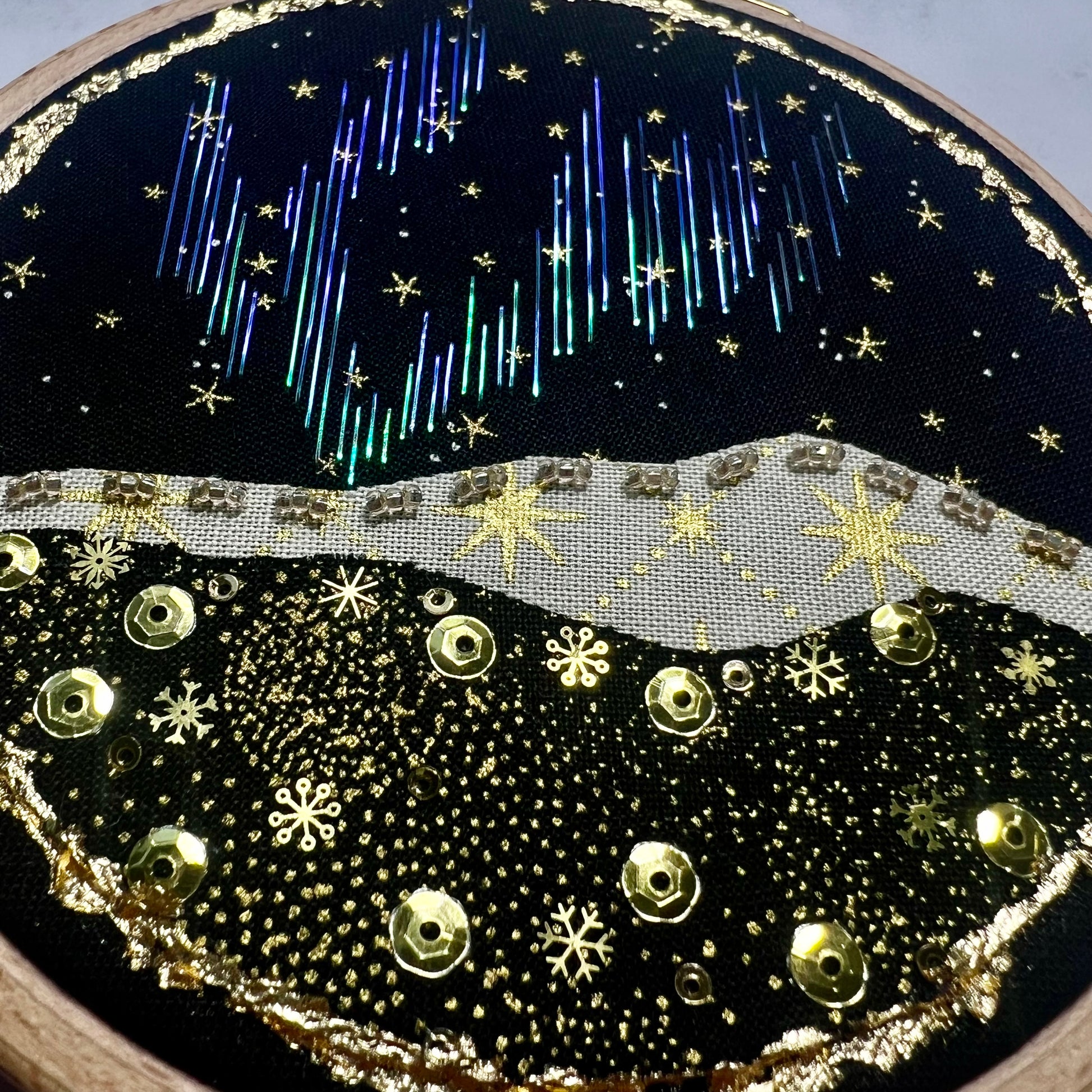 Gilded Snow Aurora - #673 4.5” hoop