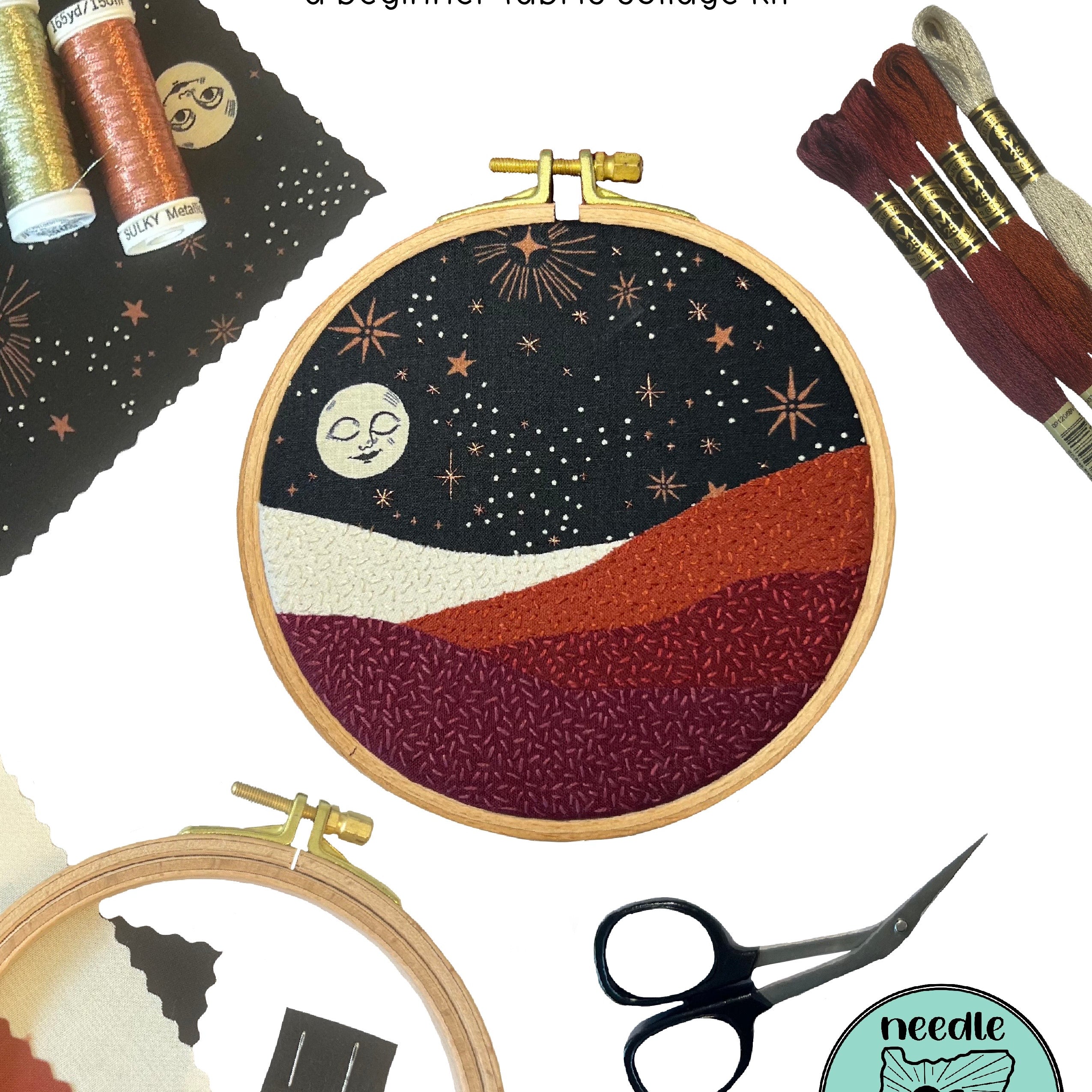 *PDF ONLY* Harvest Moon Fabric Collage
