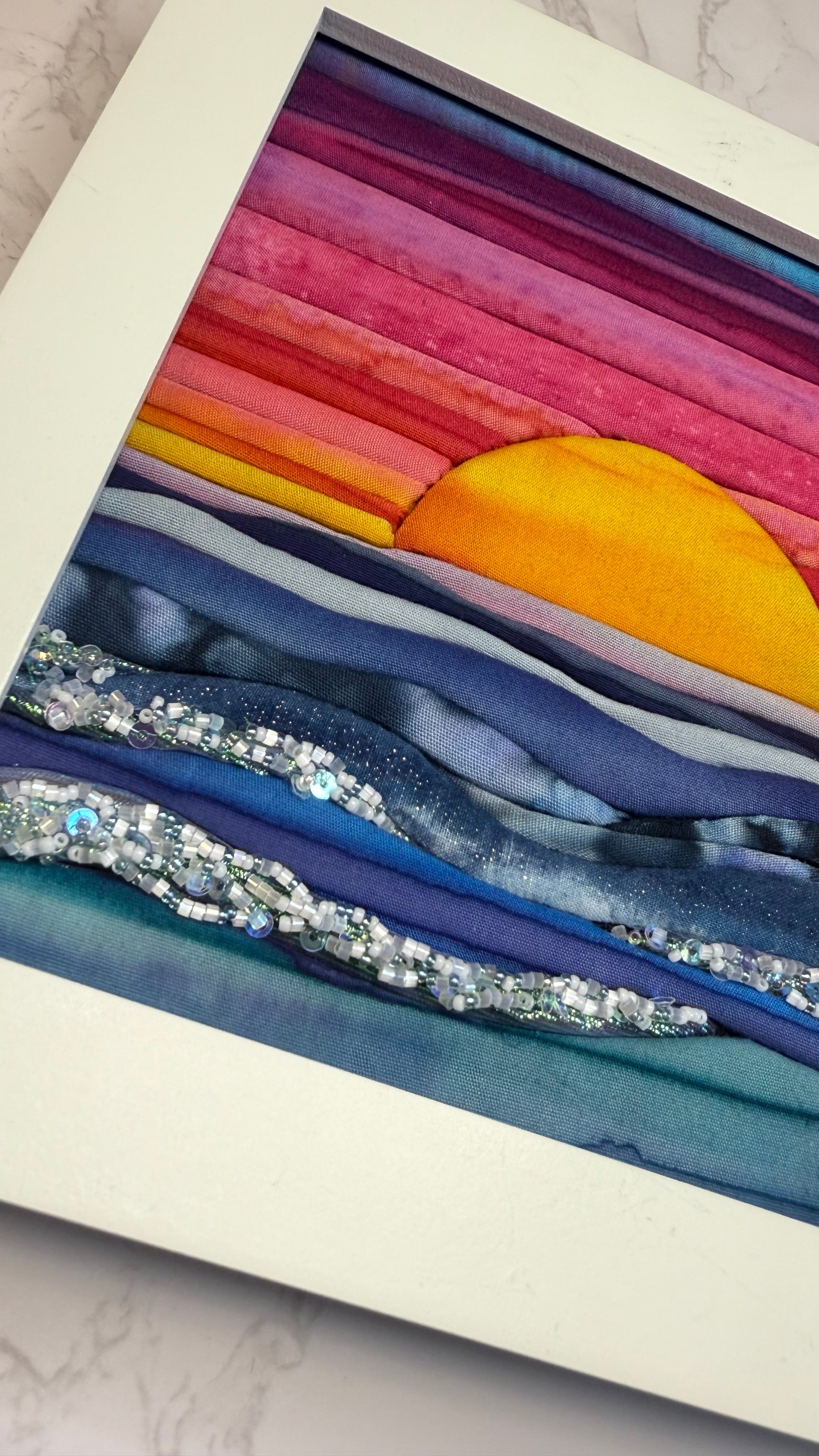 Sunrise Over Beaded Seas: 6” x 6”