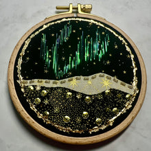 Load image into Gallery viewer, Gilded Snow Aurora - #673 4.5” hoop
