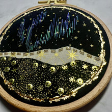 Load image into Gallery viewer, Gilded Snow Aurora - #673 4.5” hoop
