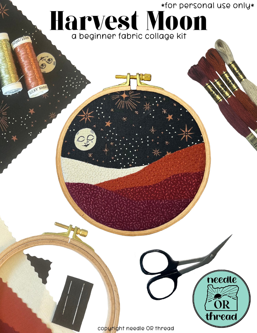 Harvest Moon Fabric Collage Kit