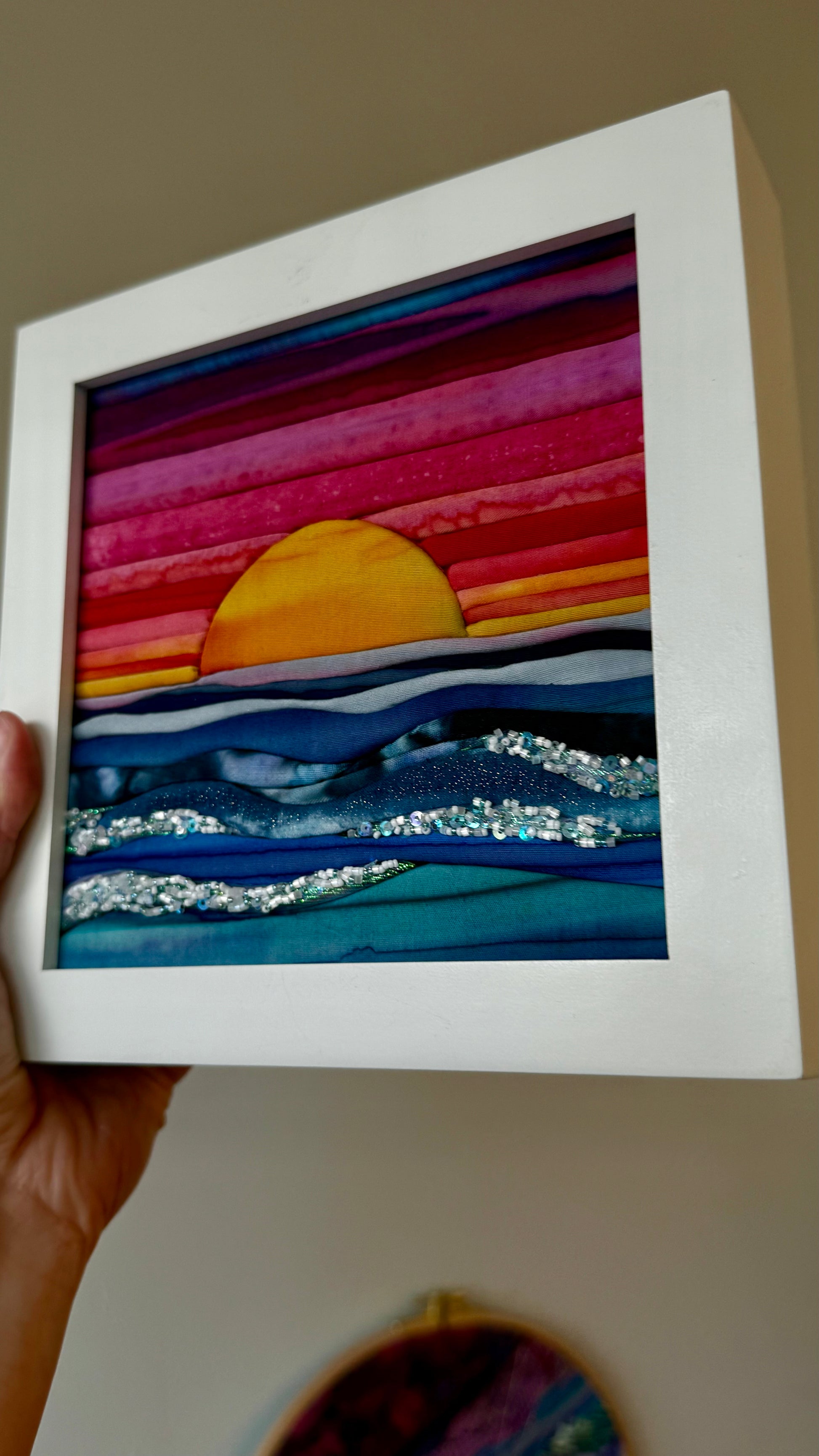 Sunrise Over Beaded Seas: 6” x 6”