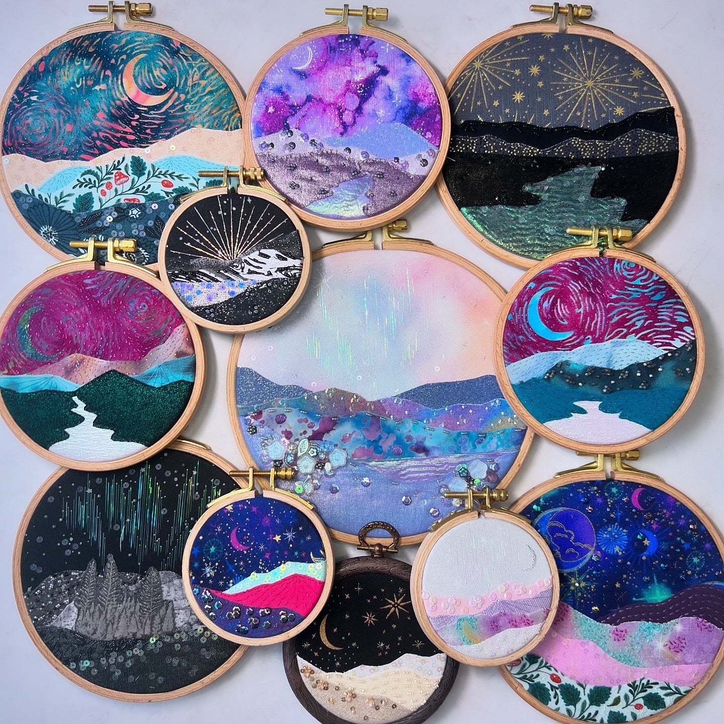 Original Fabric Collage Art