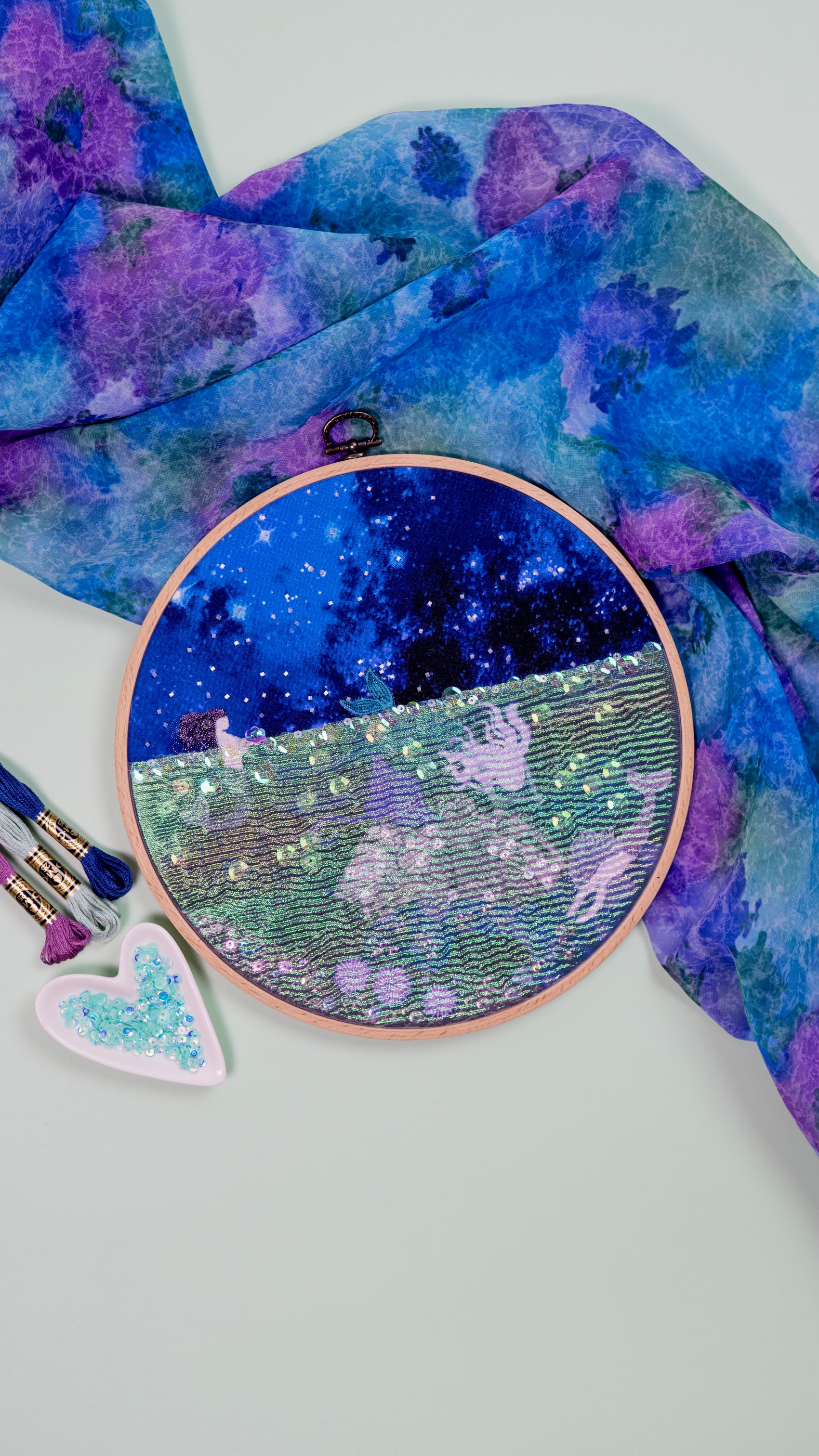 Underwater Night #549- 9” Hoop