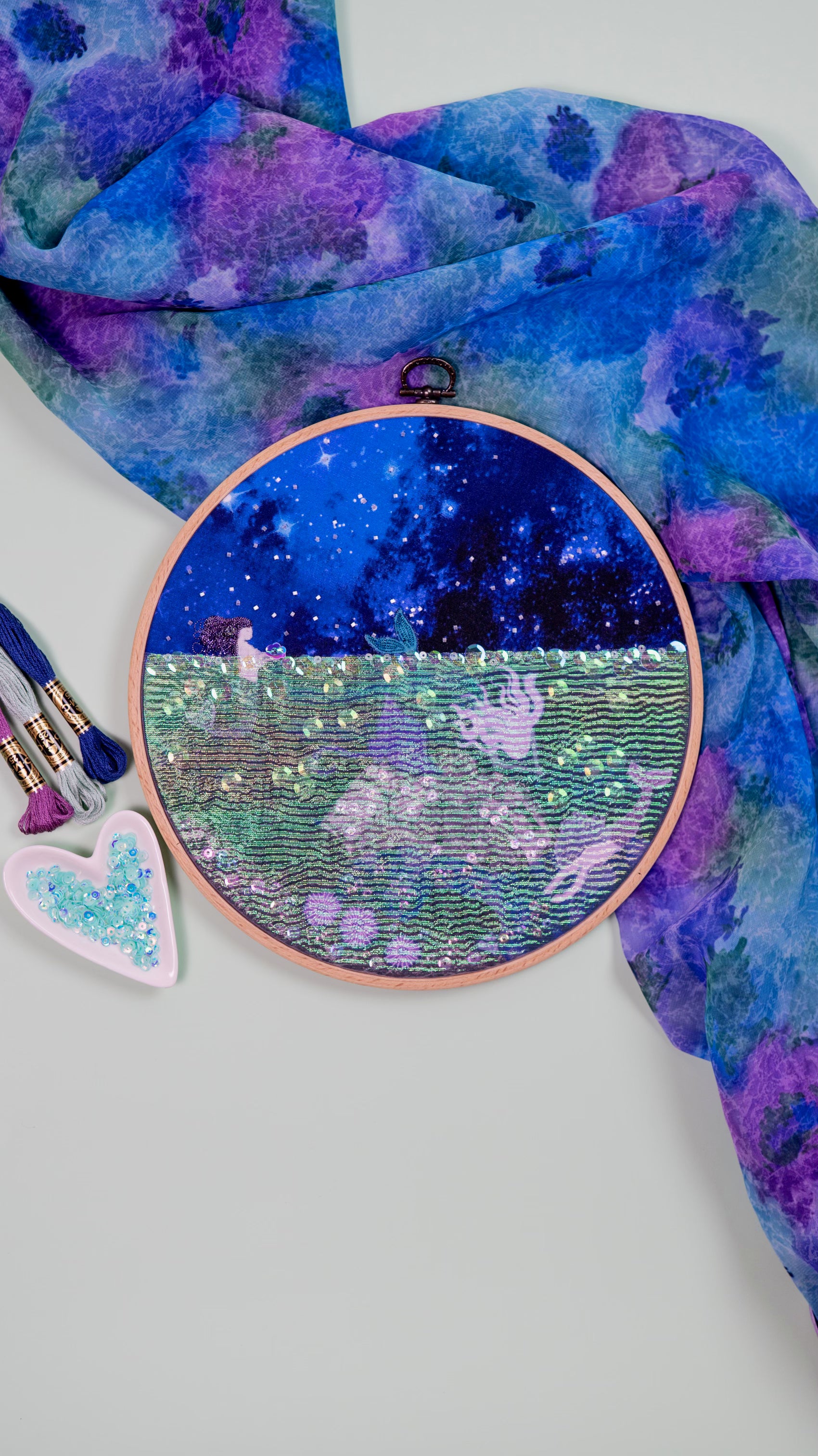 Underwater Night #549- 9” Hoop