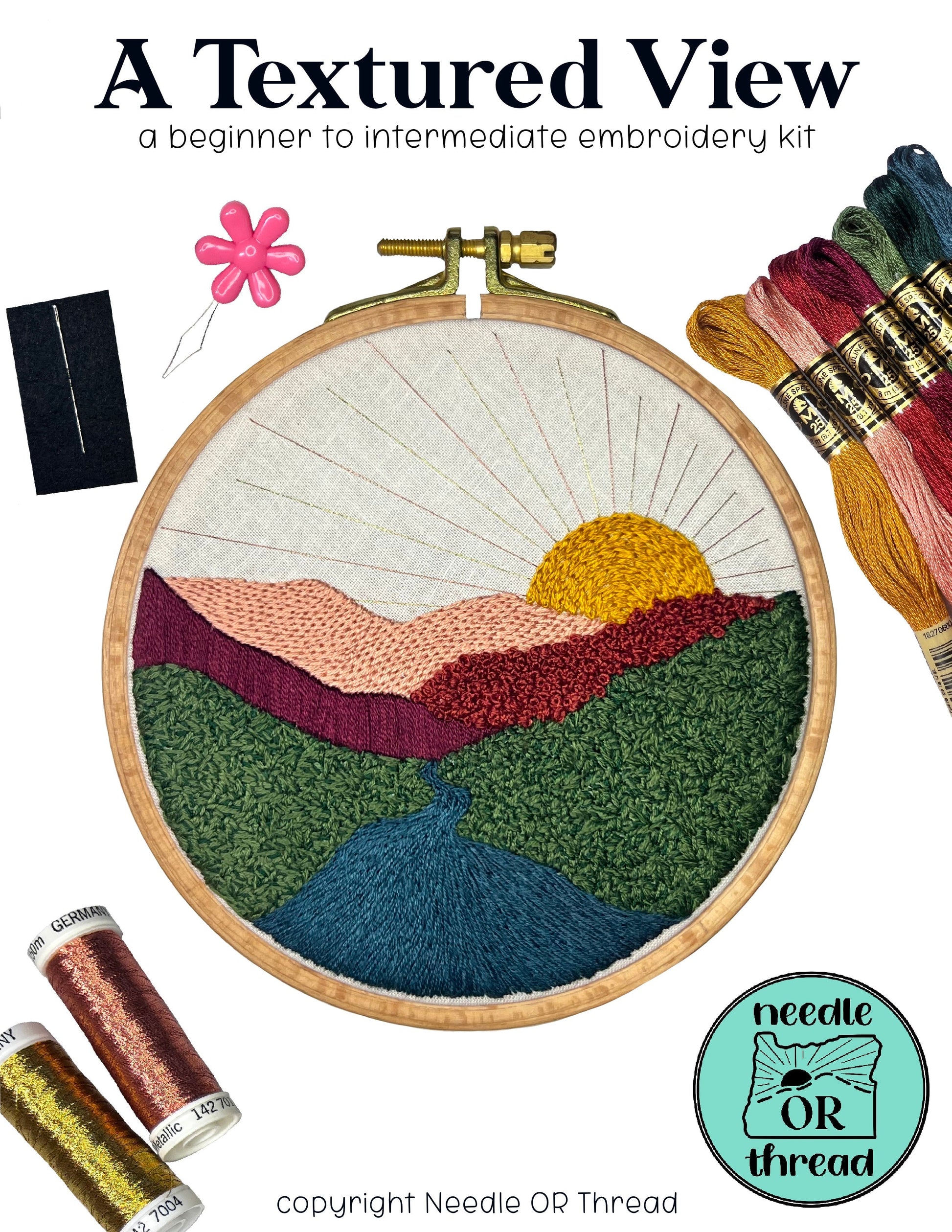 *PDF & YouTube Tutorial* A Textured View Embroidery Pattern