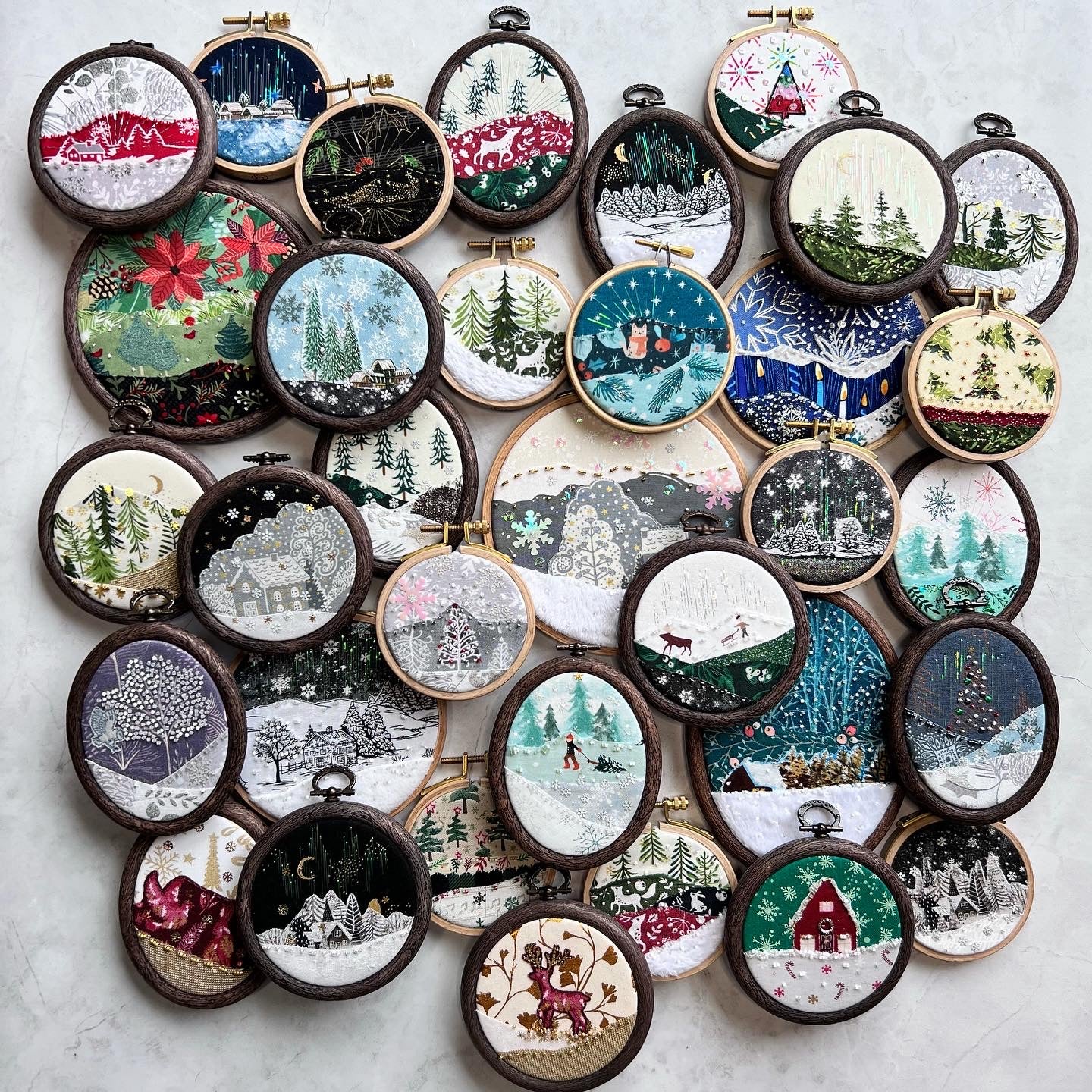 December 5: Holiday Ornament Fabric Collage Landscape VIRTUAL WORKSHOP ONLY (NO PHYSICAL ITEMS MAILED)