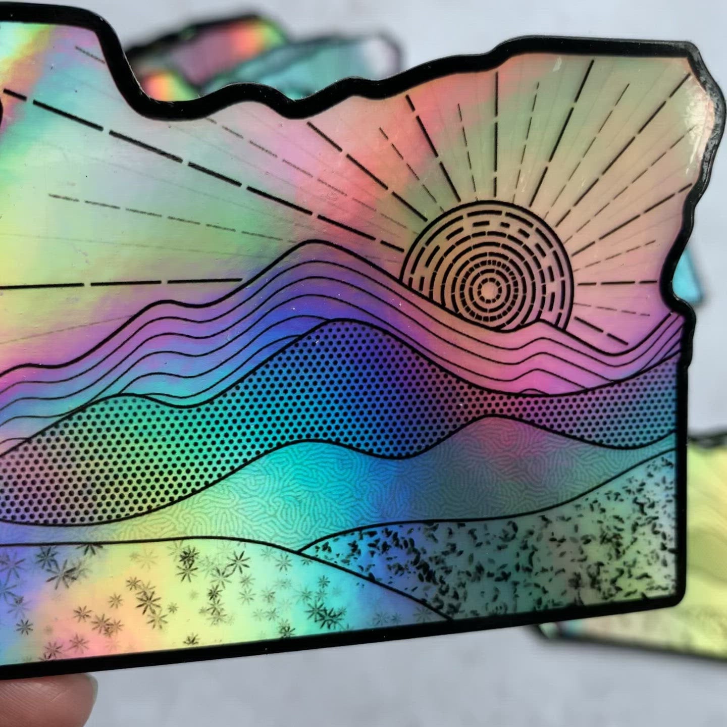 Holographic Oregon Sticker
