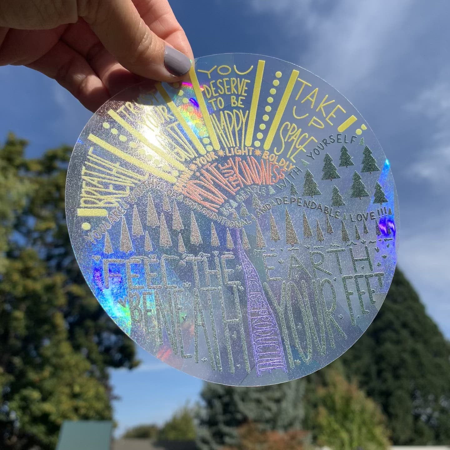 Positive Affirmations Rainbow Prism Suncatcher