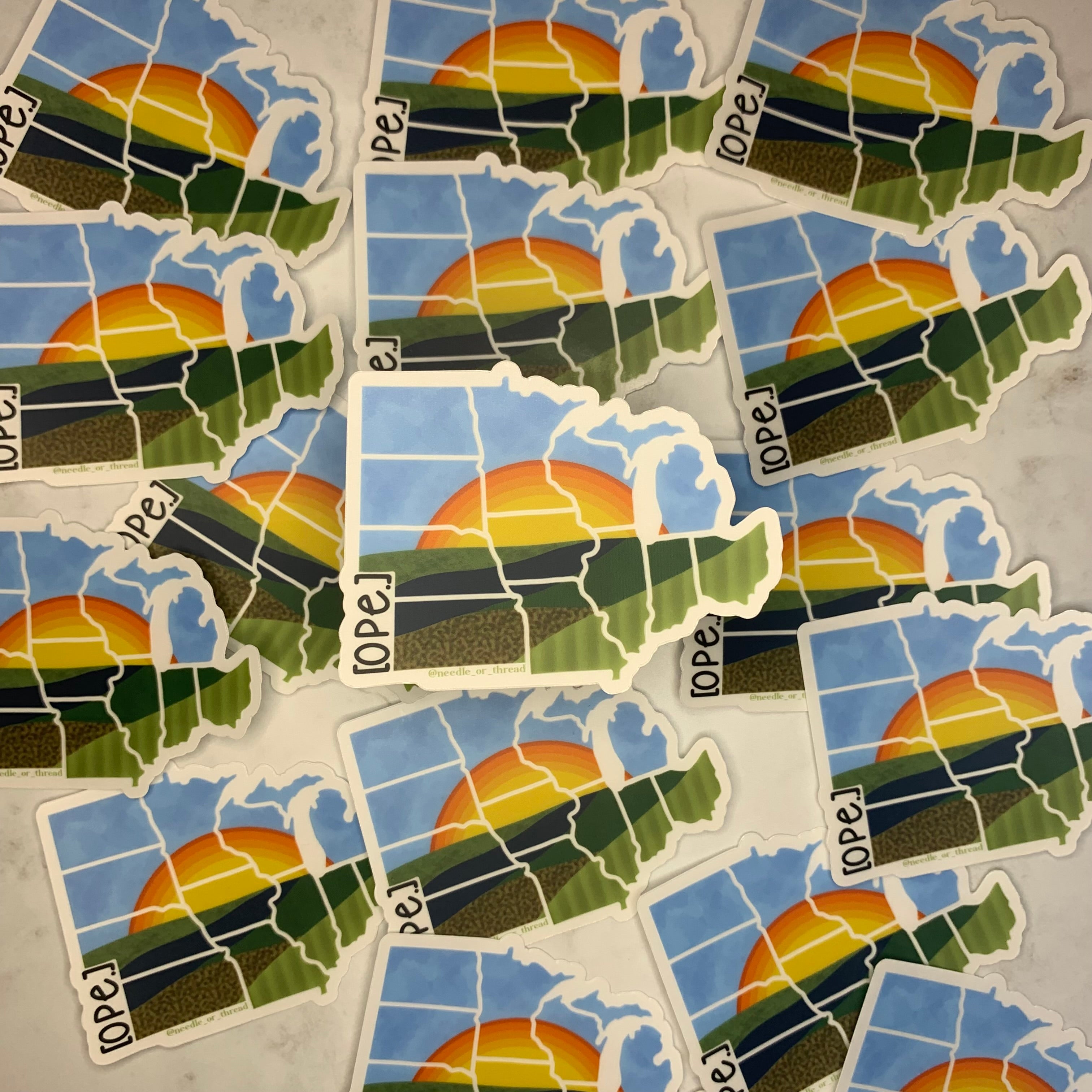 CLEAR sticker Ope: Vista 3”x2.28”