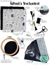 Load image into Gallery viewer, Black &amp; White Moonscape Fabric Collage Kit

