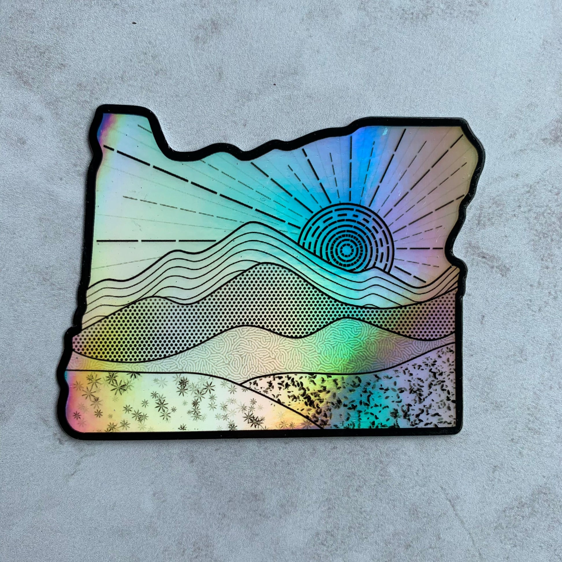 Holographic Oregon Sticker