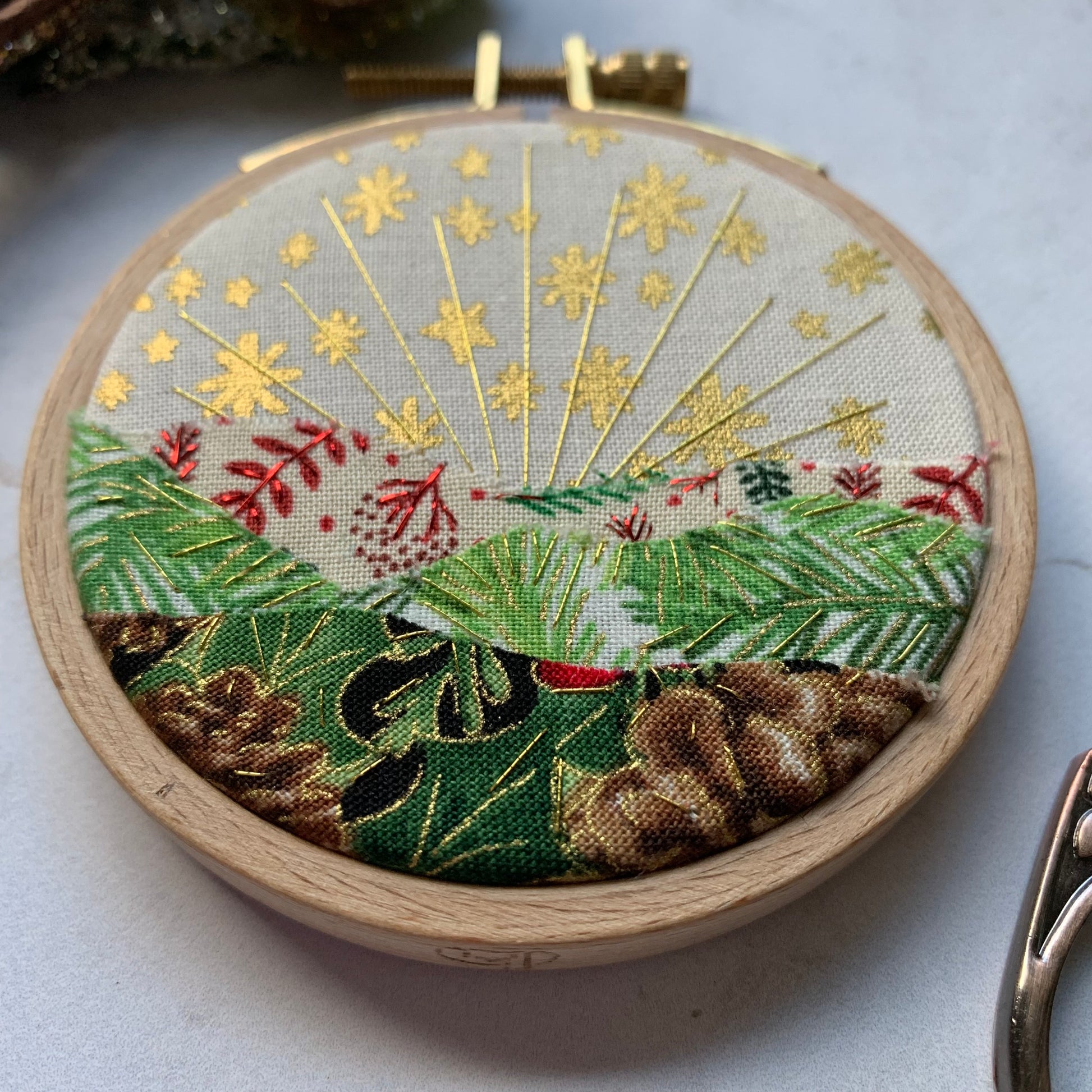 December 5: Holiday Ornament Fabric Collage Landscape VIRTUAL WORKSHOP ONLY (NO PHYSICAL ITEMS MAILED)