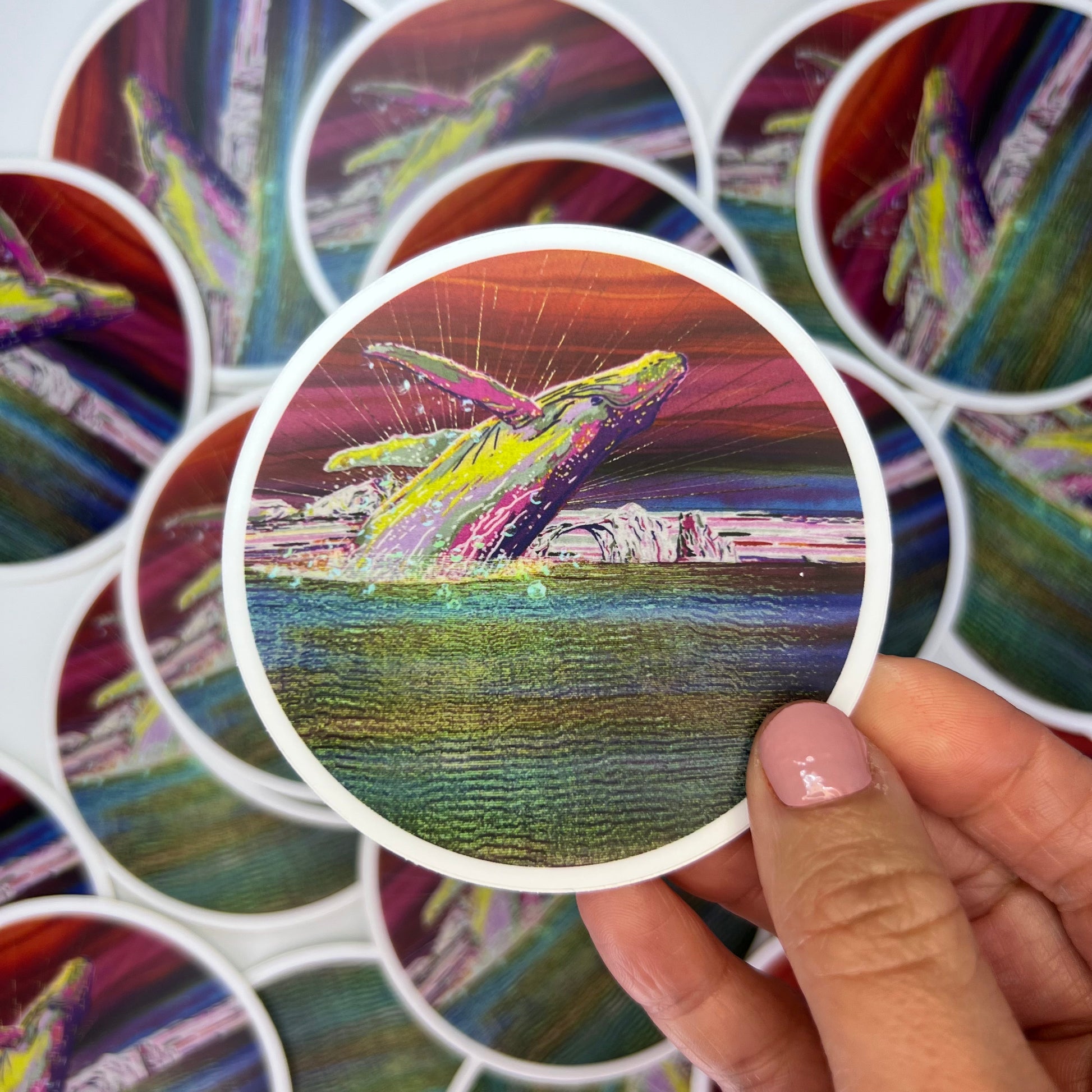 Whale Sunset Sticker