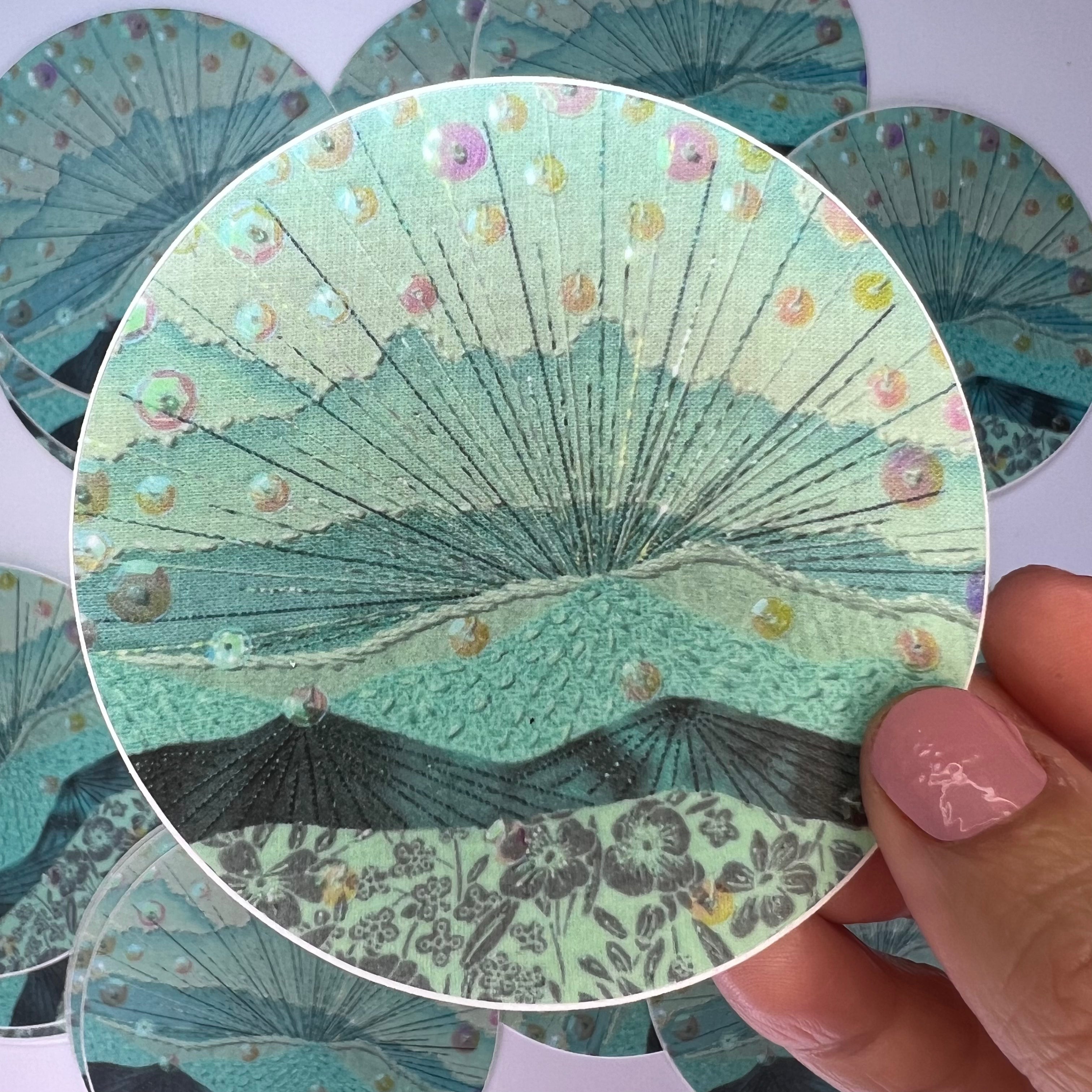 Monochrome Tealscape Sticker