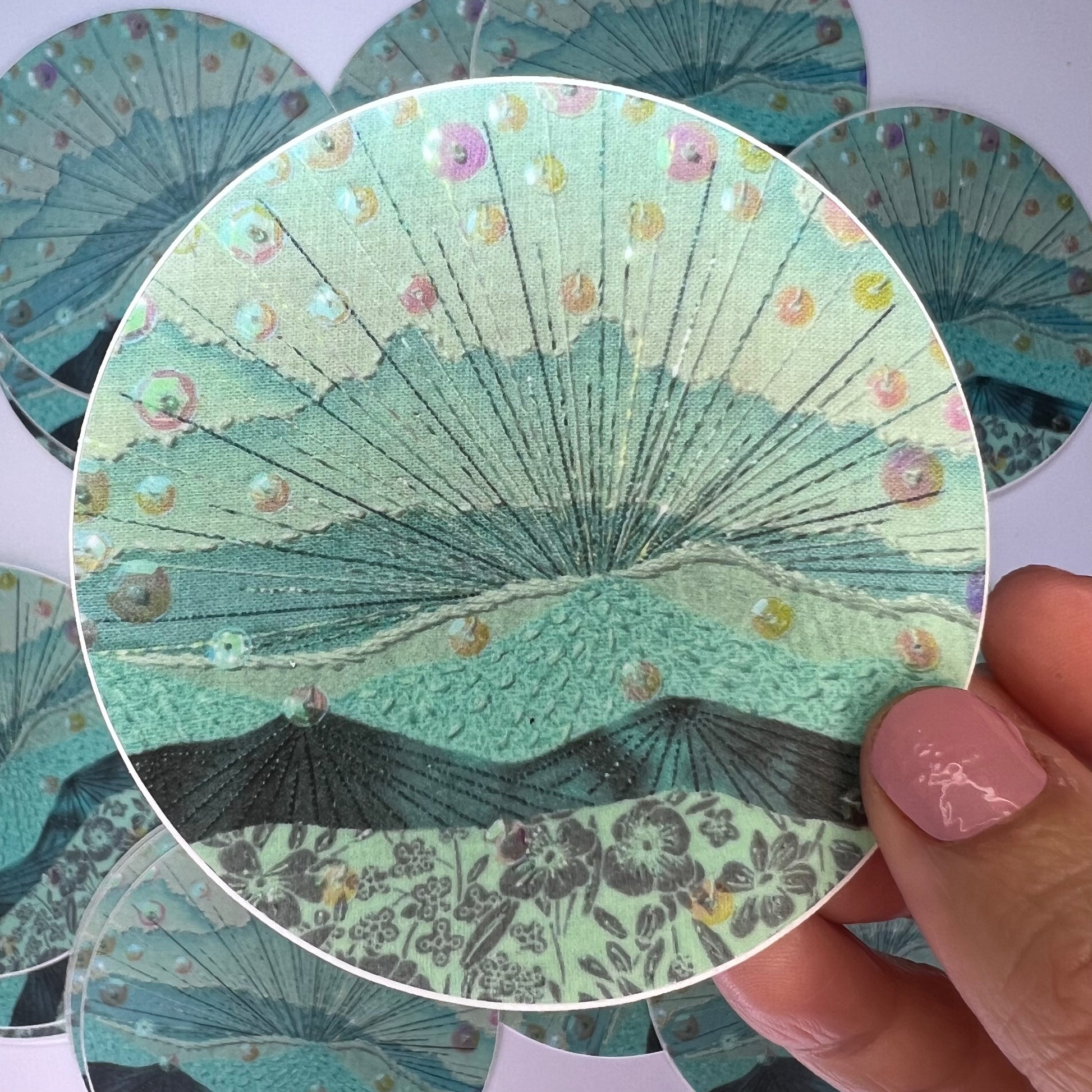 Monochrome Tealscape Sticker