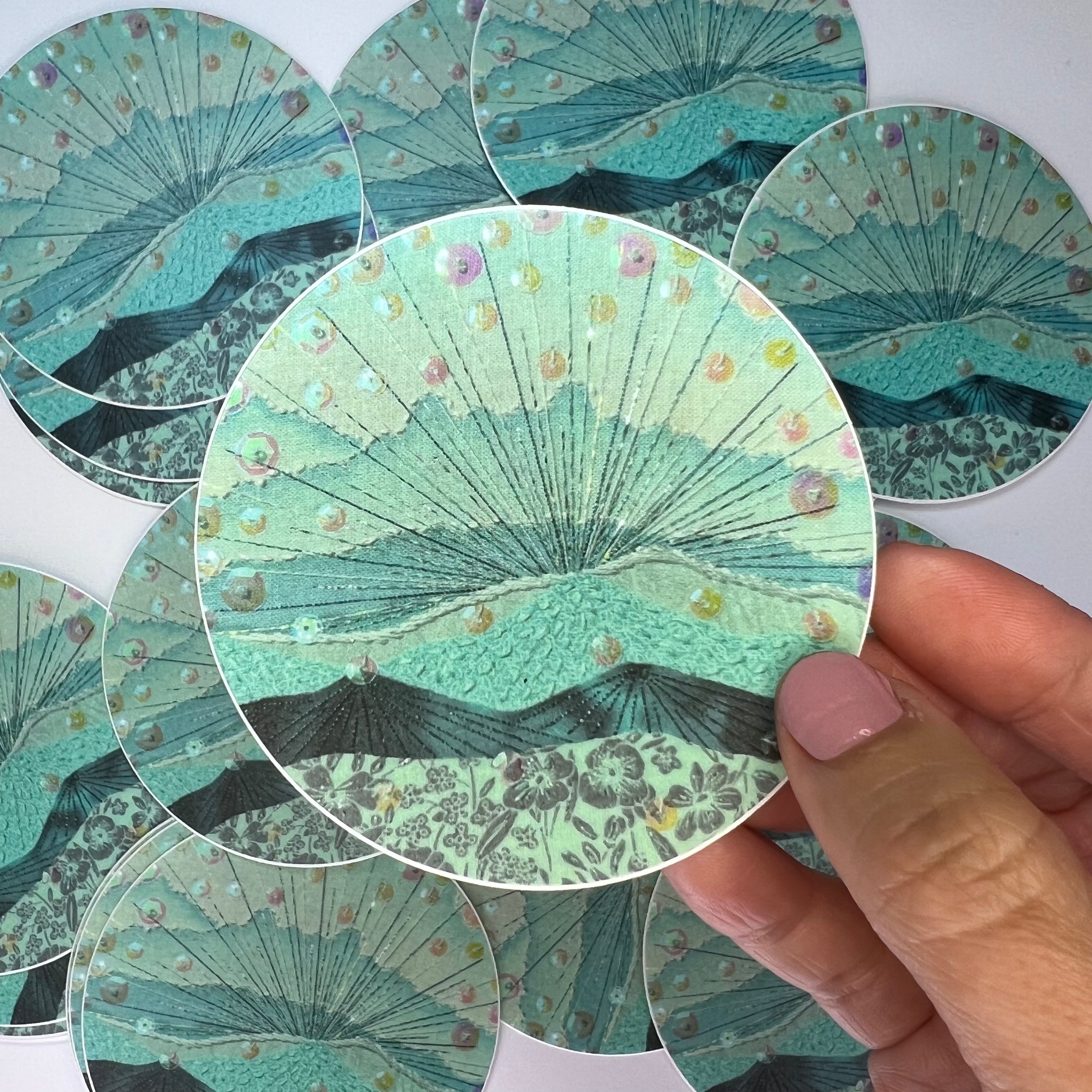 Monochrome Tealscape Sticker