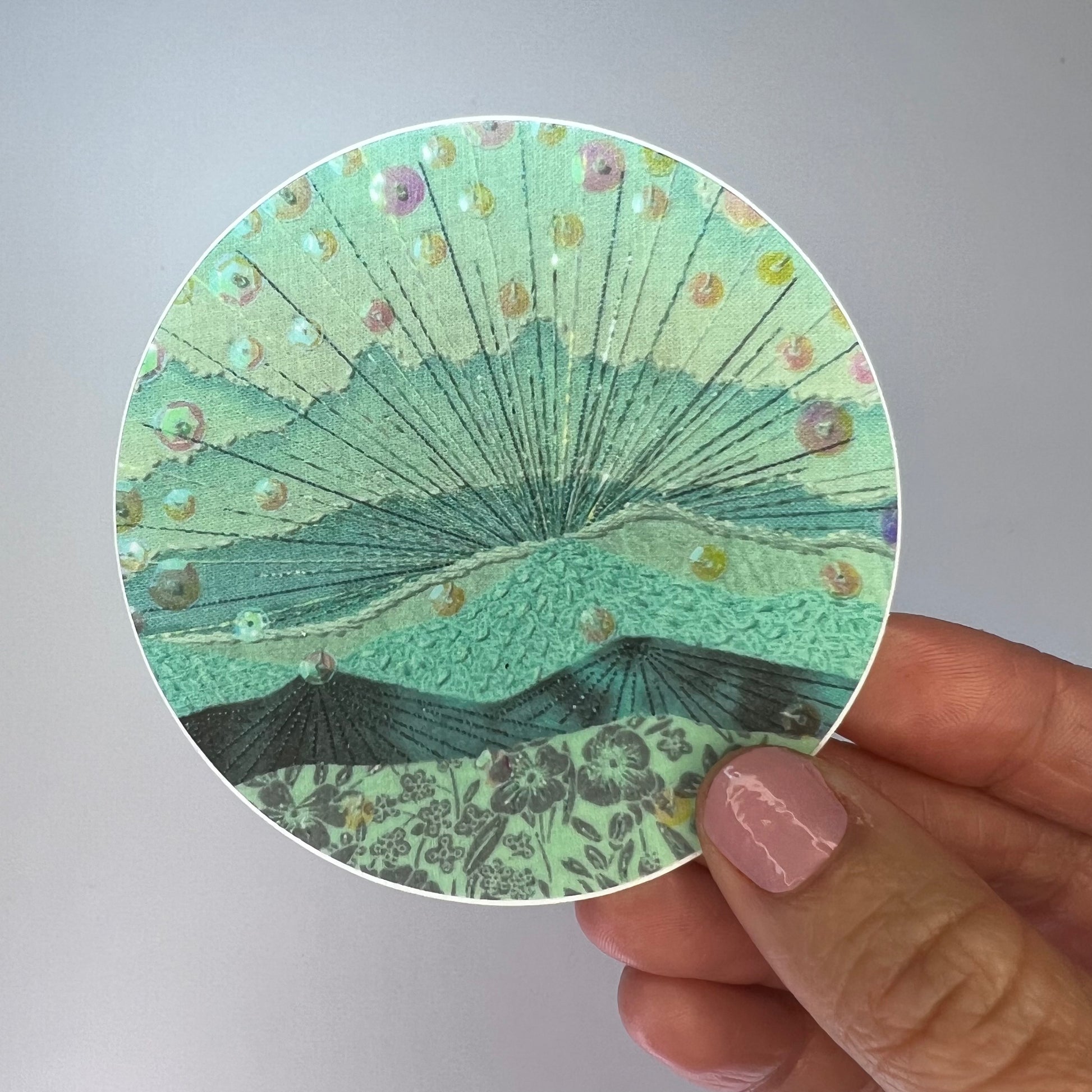 Monochrome Tealscape Sticker