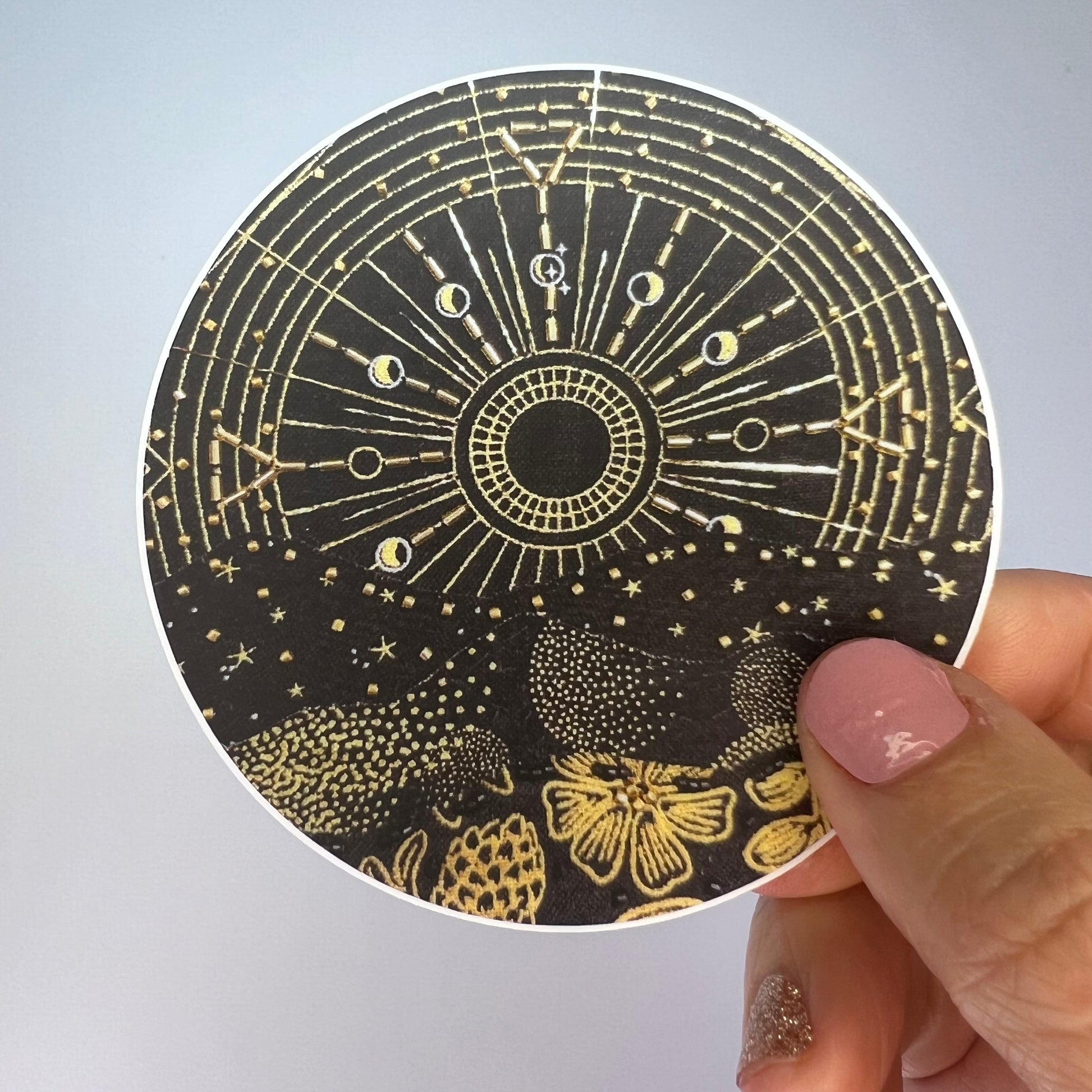 Black and Gold Moonscape Sticker