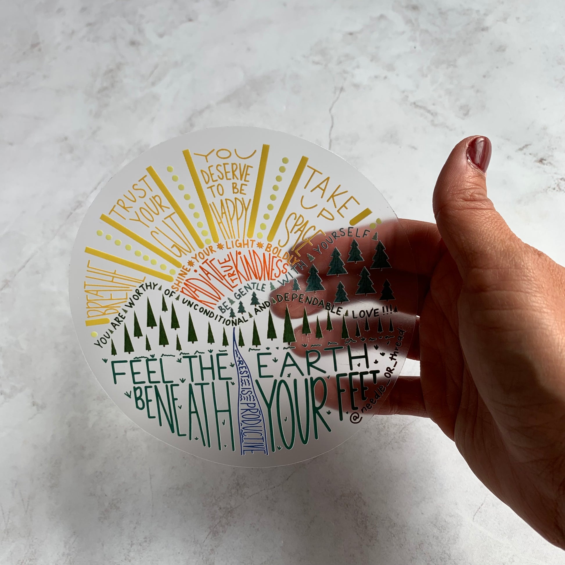 Clear Positive Affirmations View Sticker 5”