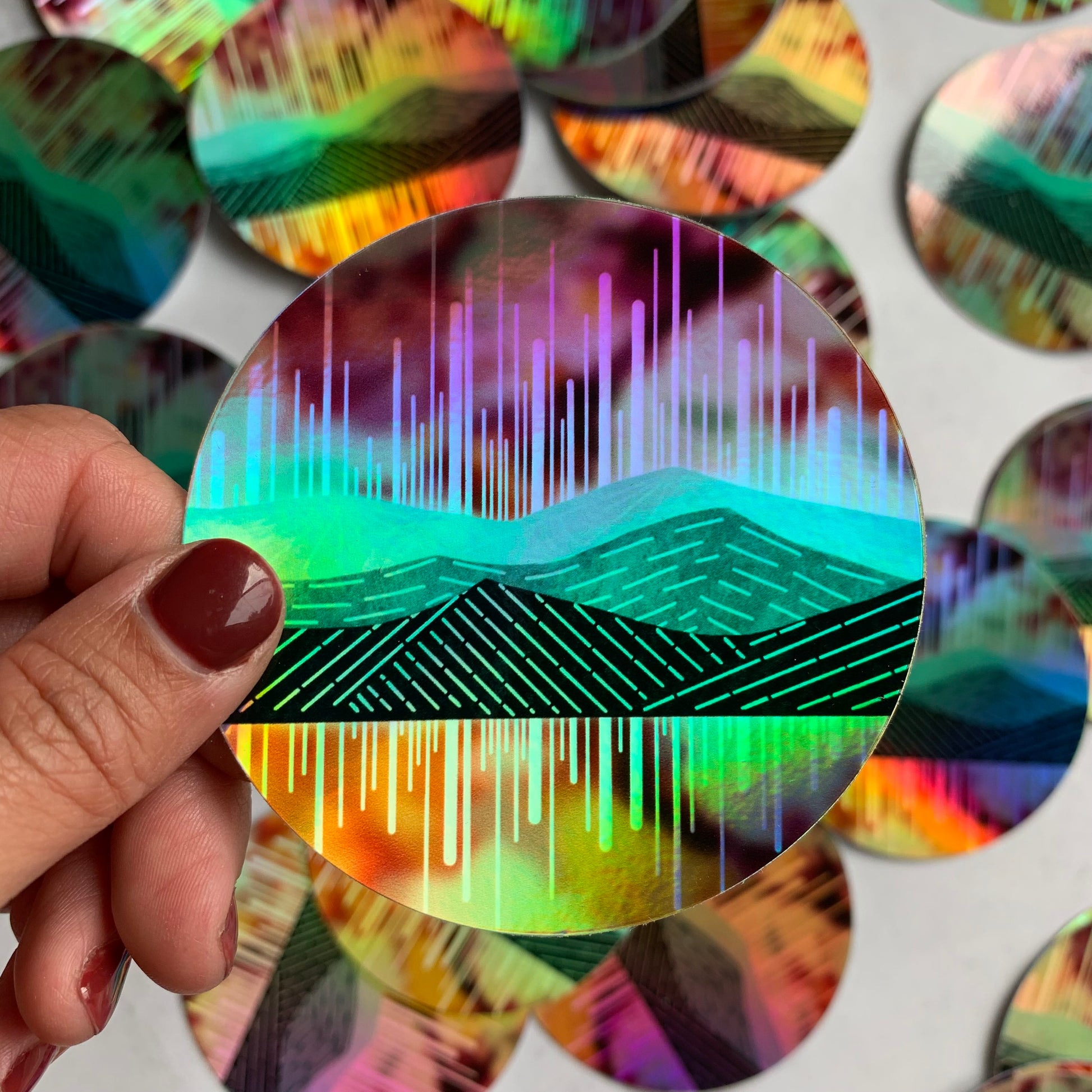 Warm Aurora Holographic Sticker