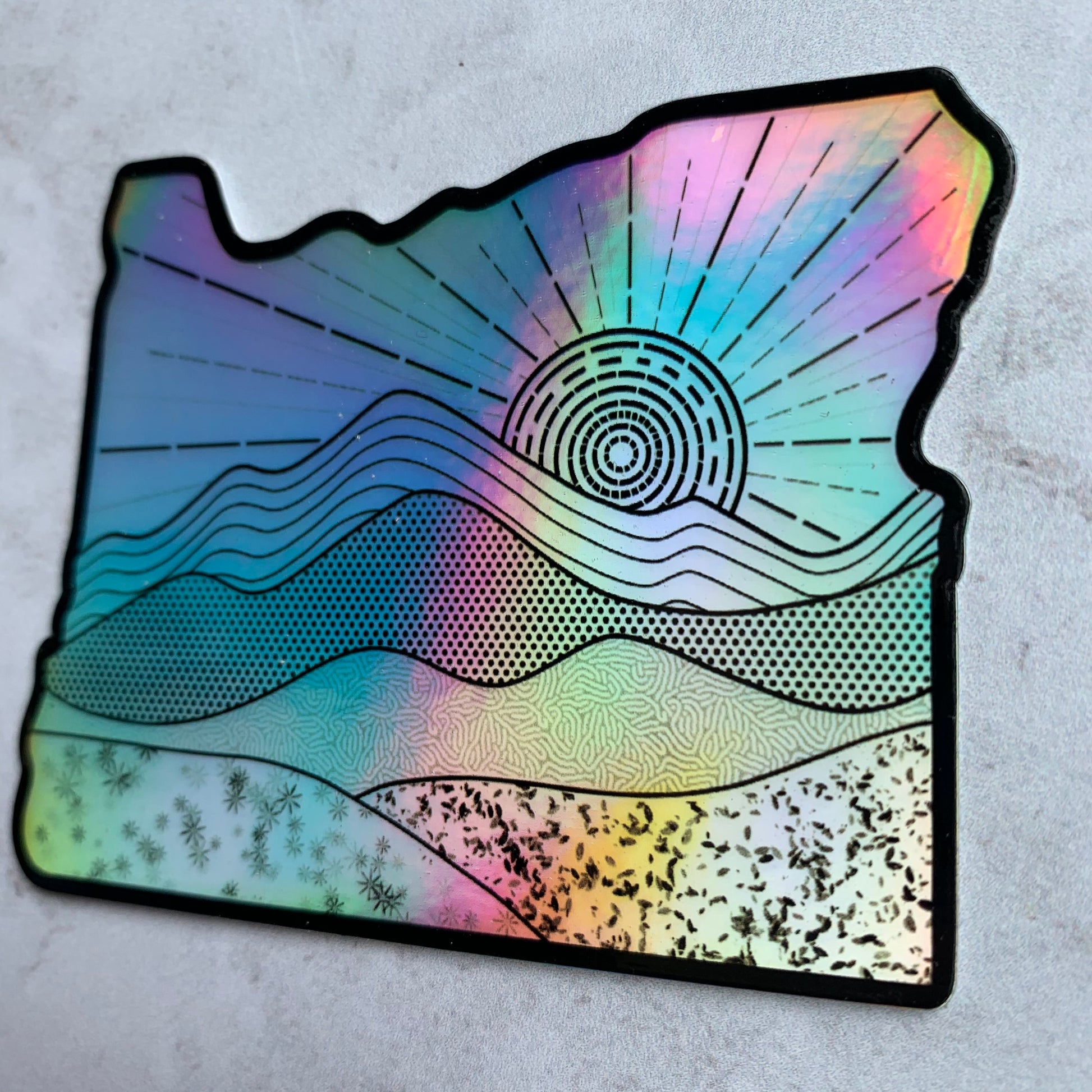 Holographic Oregon Sticker
