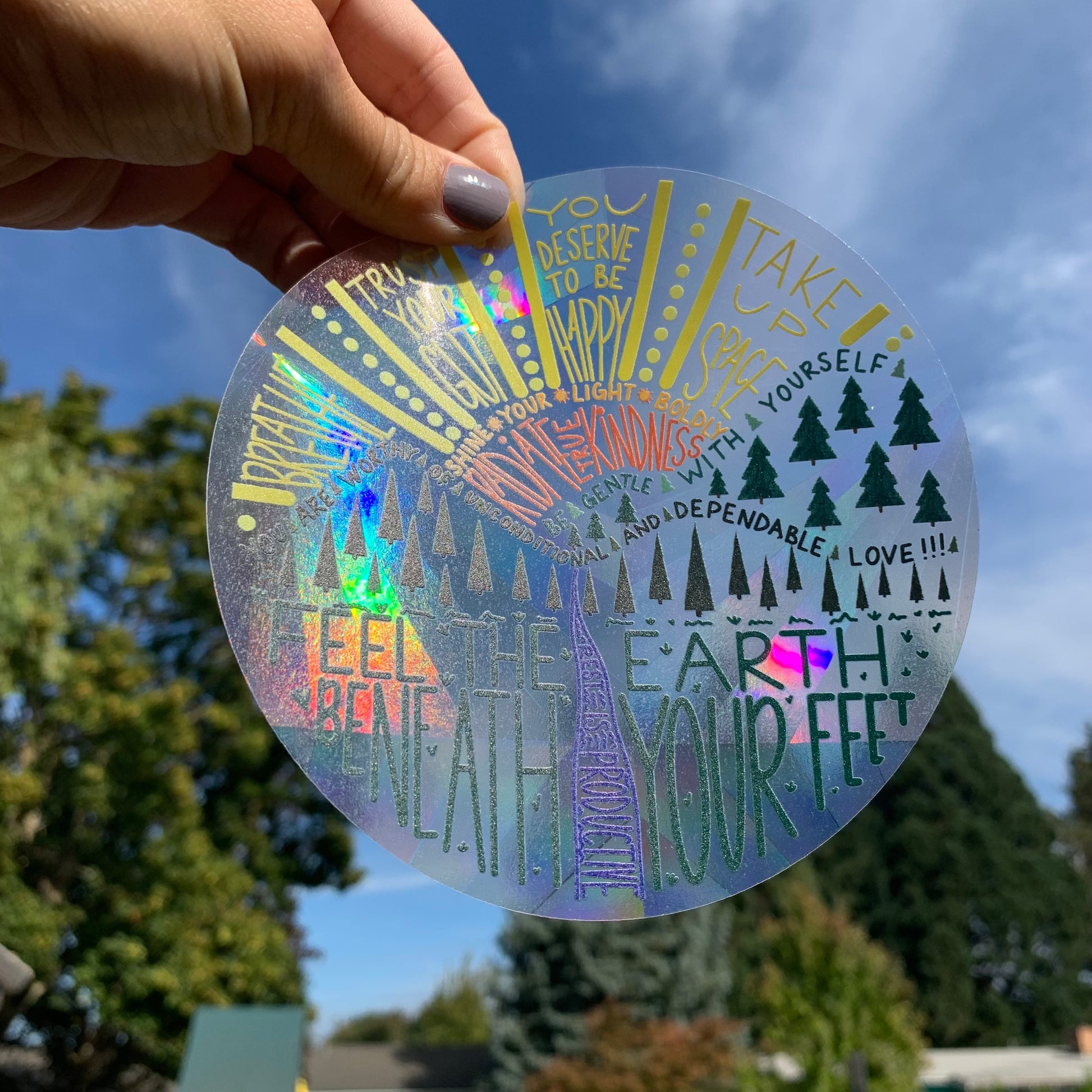 Positive Affirmations Rainbow Prism Suncatcher