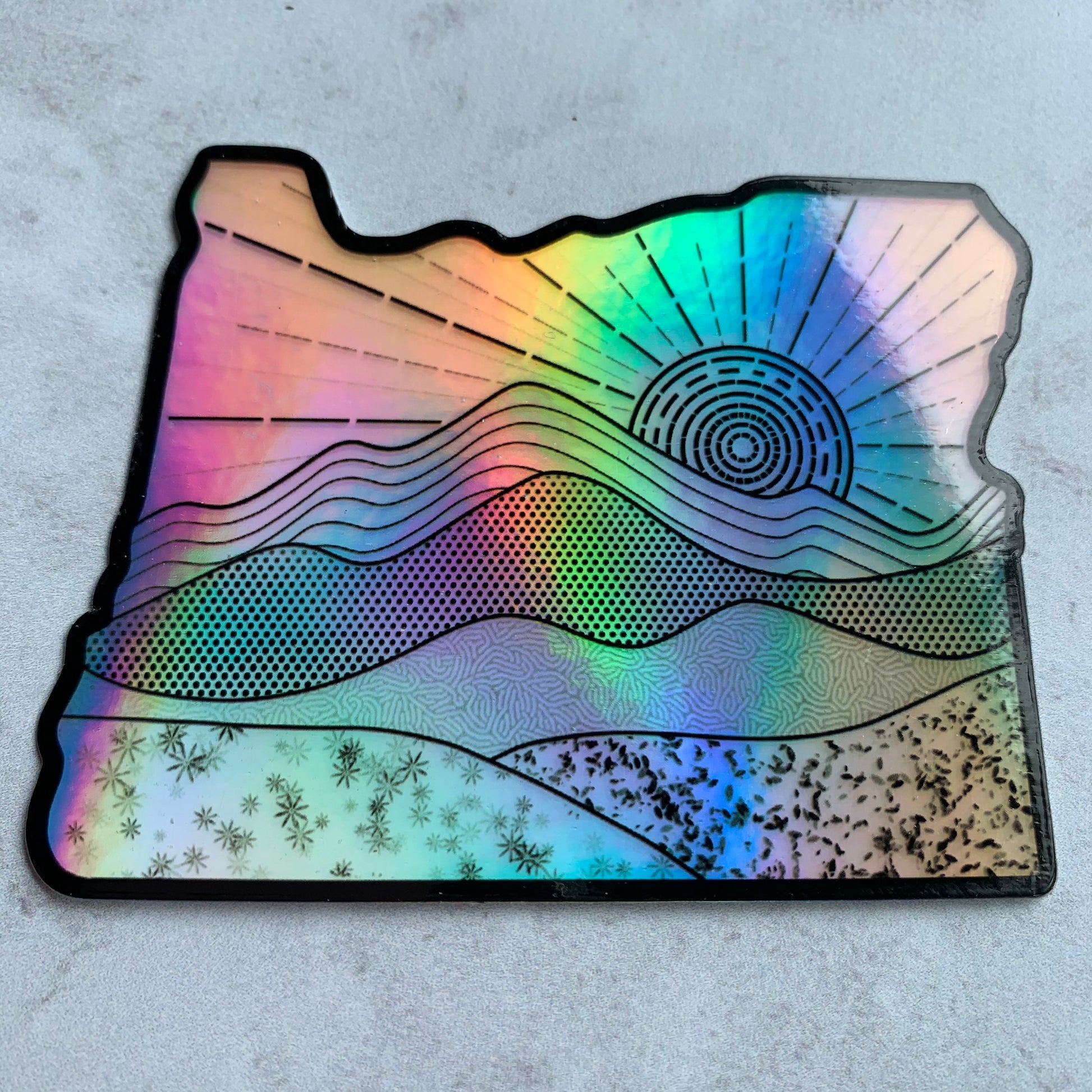 Holographic Oregon Sticker