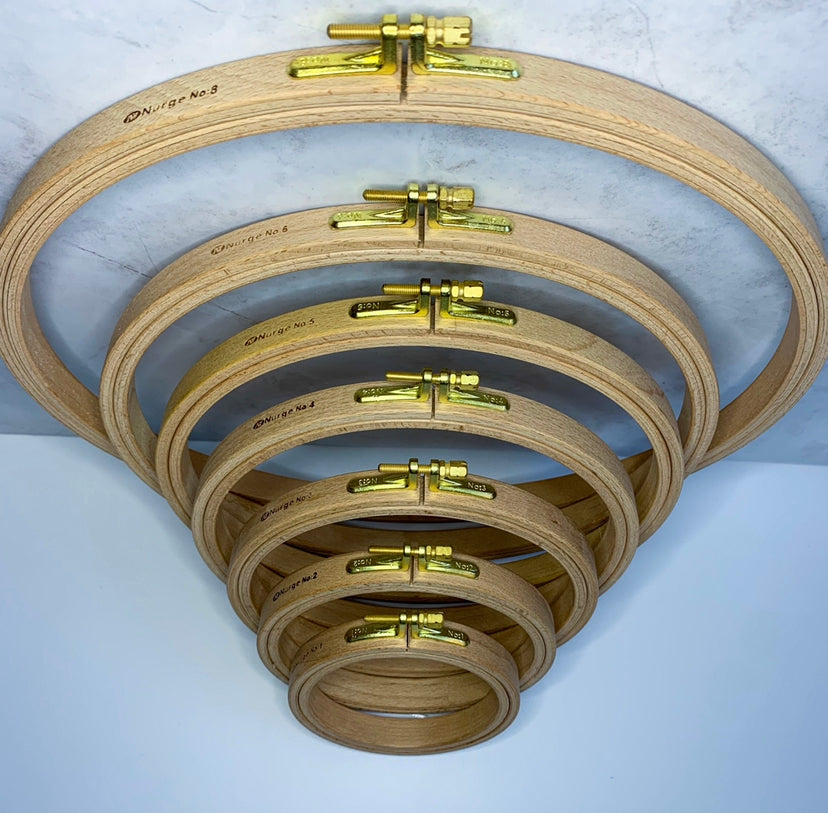 Nurge Beechwood Embroidery Hoops: 16mm