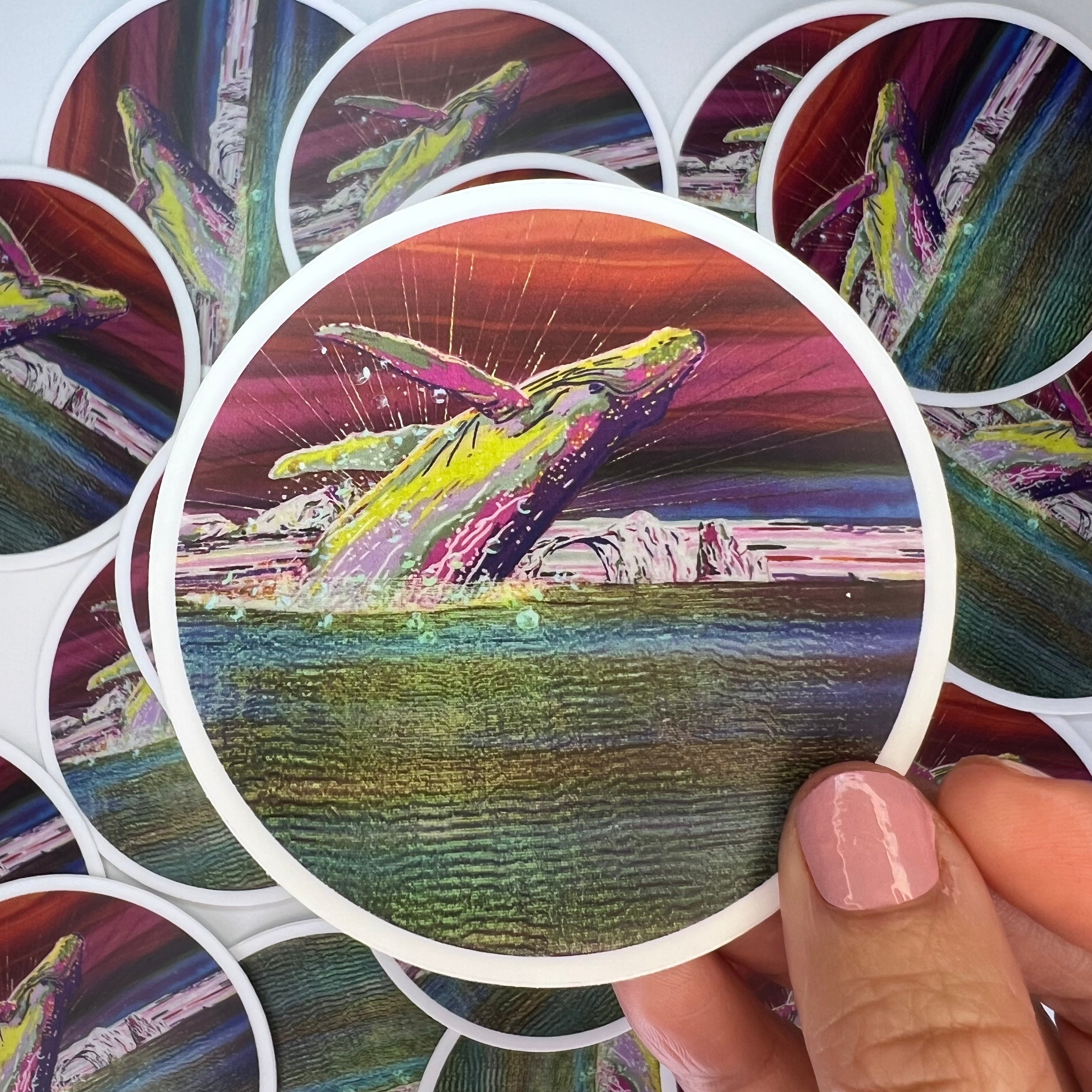 Whale Sunset Sticker