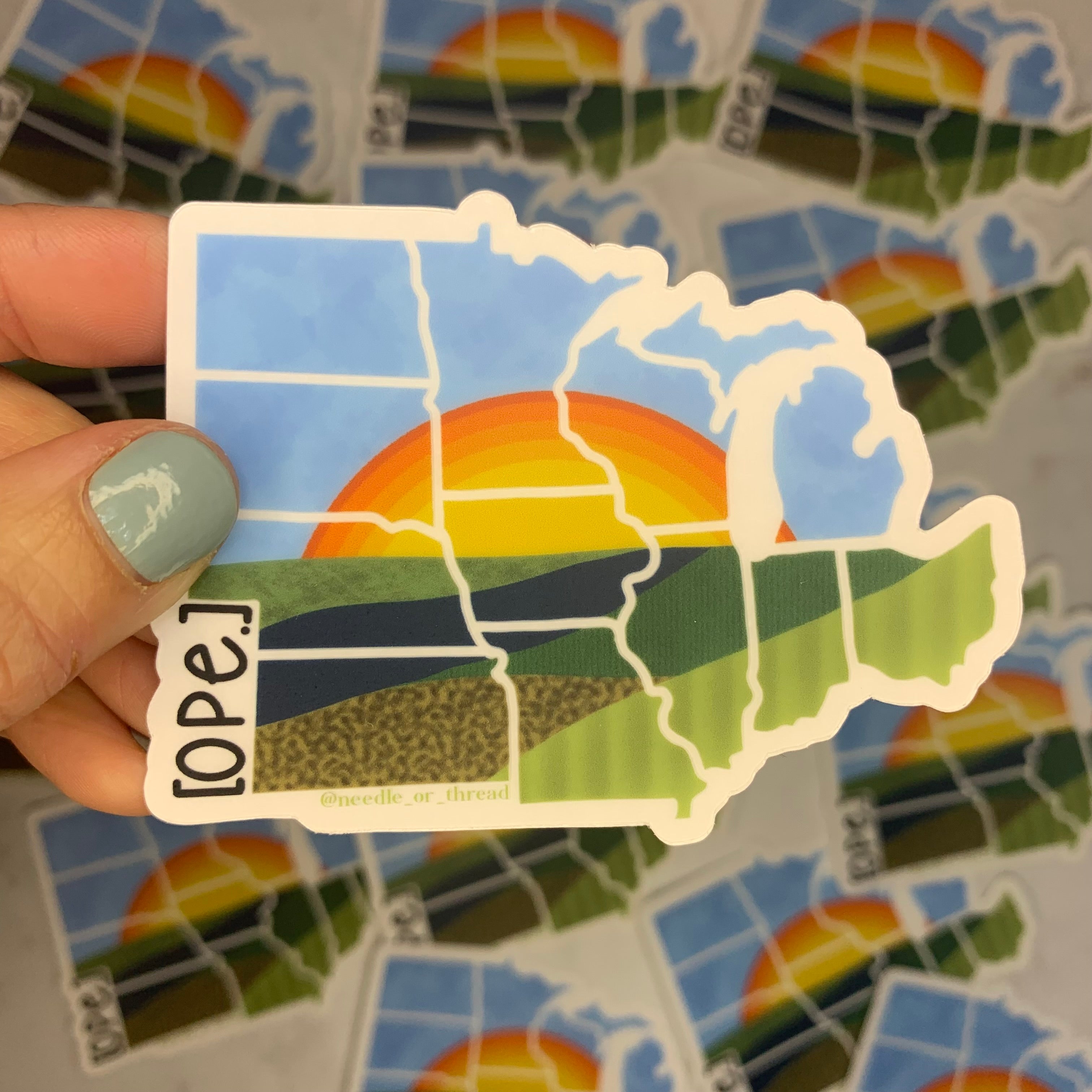 CLEAR sticker Ope: Vista 3”x2.28”