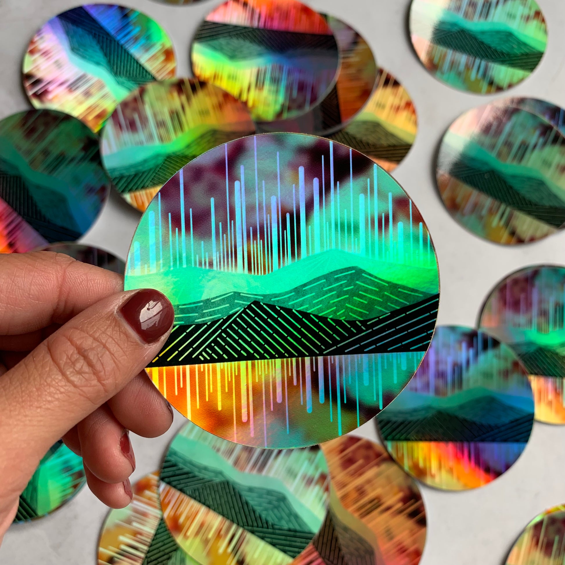 Warm Aurora Holographic Sticker